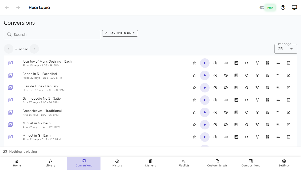 Conversions page screenshot