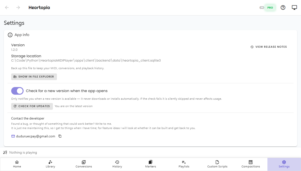 Settings｜General settings
